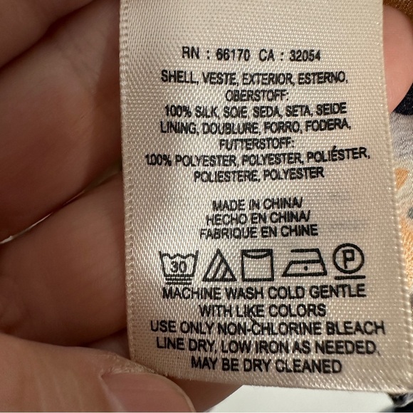 Anthropologie HD In Paris Paisley Moonset silk asymmetrical top. sz. 10P - Picture 4 of 9